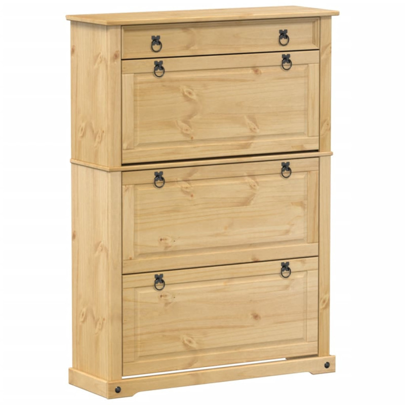 Armoire à chaussures Corona 99x32x138 cm bois de pin massif