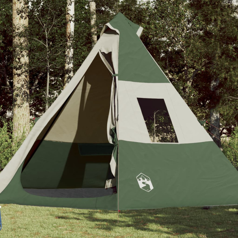 Tente de camping tipi 7 personnes vert imperméable