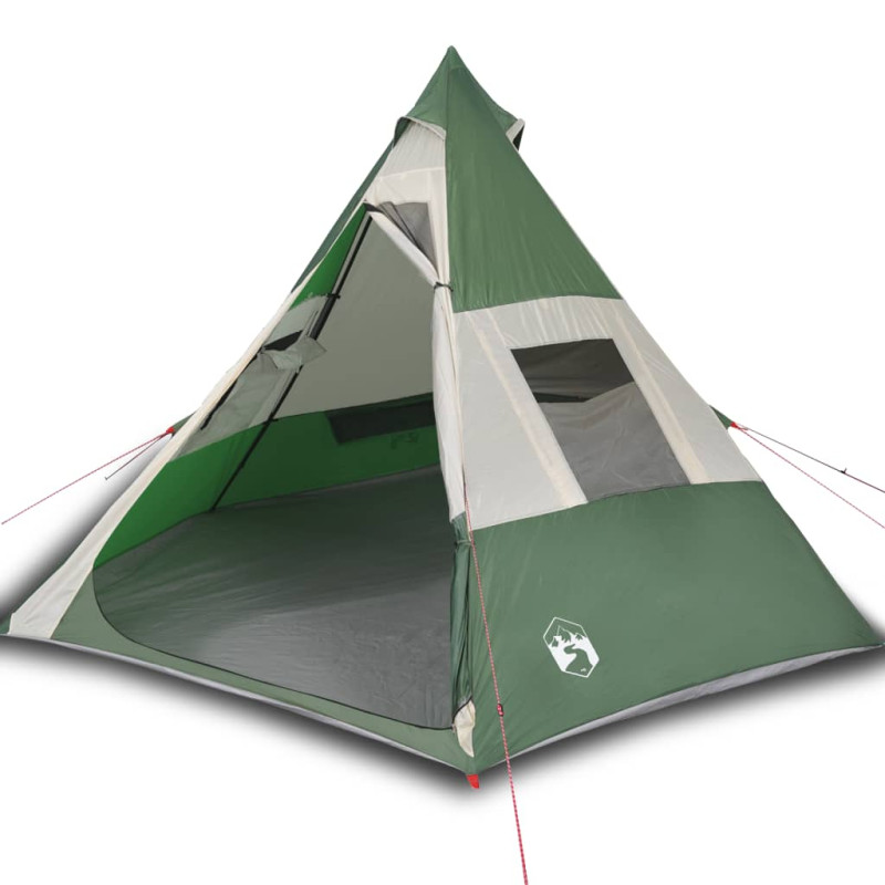 Tente de camping tipi 7 personnes vert imperméable