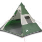 Tente de camping tipi 7 personnes vert imperméable