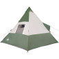 Tente de camping tipi 7 personnes vert imperméable