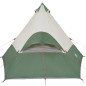 Tente de camping tipi 7 personnes vert imperméable