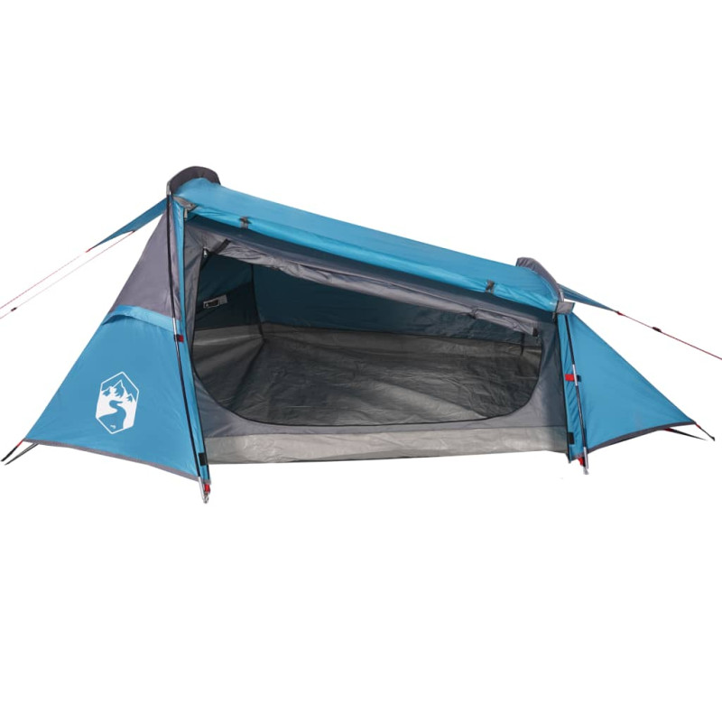 Tente de camping tunnel 2 personnes bleu imperméable