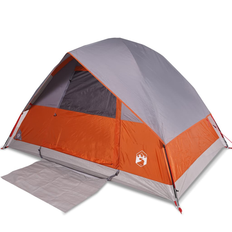 Tente de camping à dôme 2 personnes orange imperméable