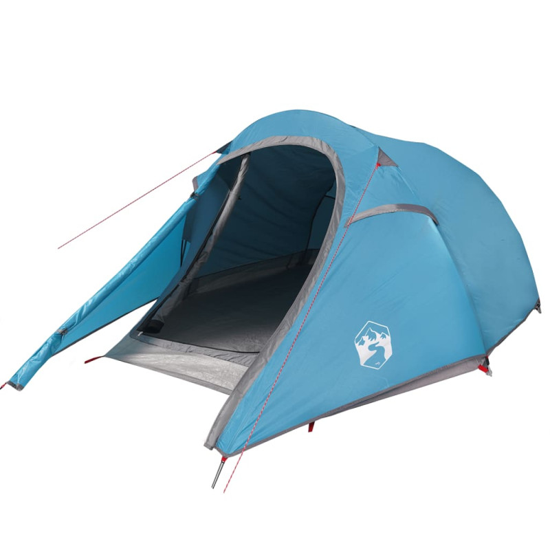 Tente de camping tunnel 2 personnes bleu imperméable