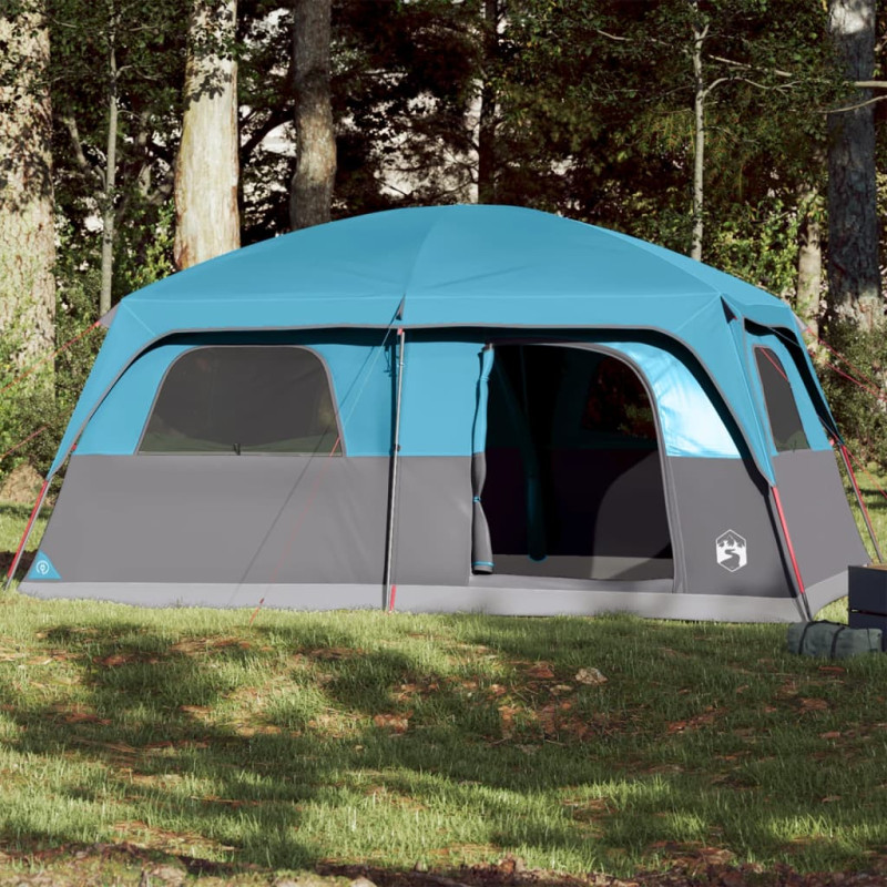 Tente de cabine familiale 10 personnes bleu imperméable