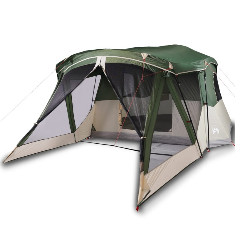 Tente de camping avec porche 4 personnes vert imperméable