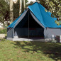 Tente familiale tipi 10 personnes bleu imperméable