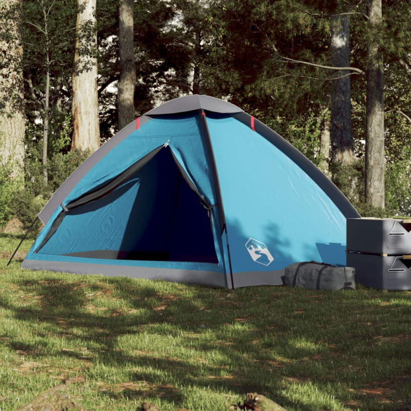 Tente de camping à dôme 4 personnes bleu imperméable