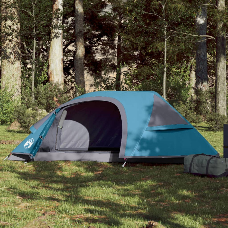 Tente de camping à dôme 1 personne bleu imperméable