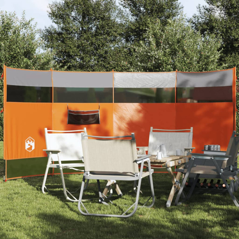 Brise vent de camping orange 366x152x152 cm imperméable