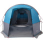 Tente de camping tunnel 4 personnes bleu imperméable