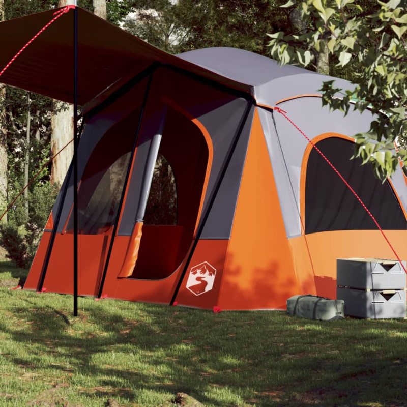 Tente de camping de cabine 5 personnes gris orange imperméable