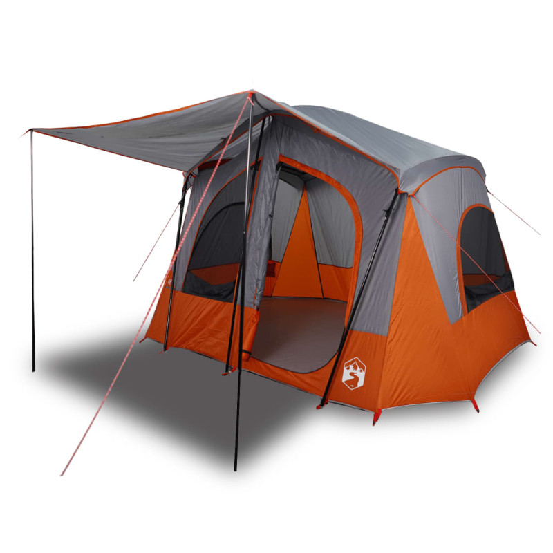 Tente de camping de cabine 5 personnes gris orange imperméable