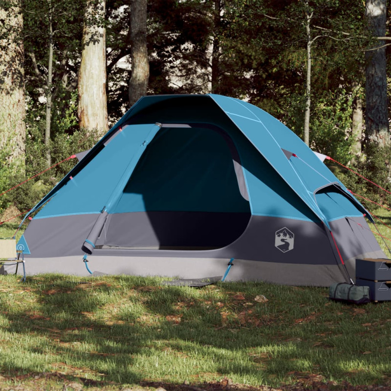 Tente familiale à dôme 6 personnes bleu imperméable