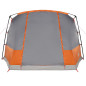 Tente de camping tunnel 4 personnes gris et orange imperméable