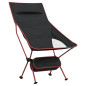 Chaise de camping pliables lot de 2 noir tissu oxford aluminium