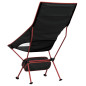 Chaise de camping pliables lot de 2 noir tissu oxford aluminium