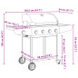 Barbecue à gaz avec 5 brûleurs argenté acier inoxydable