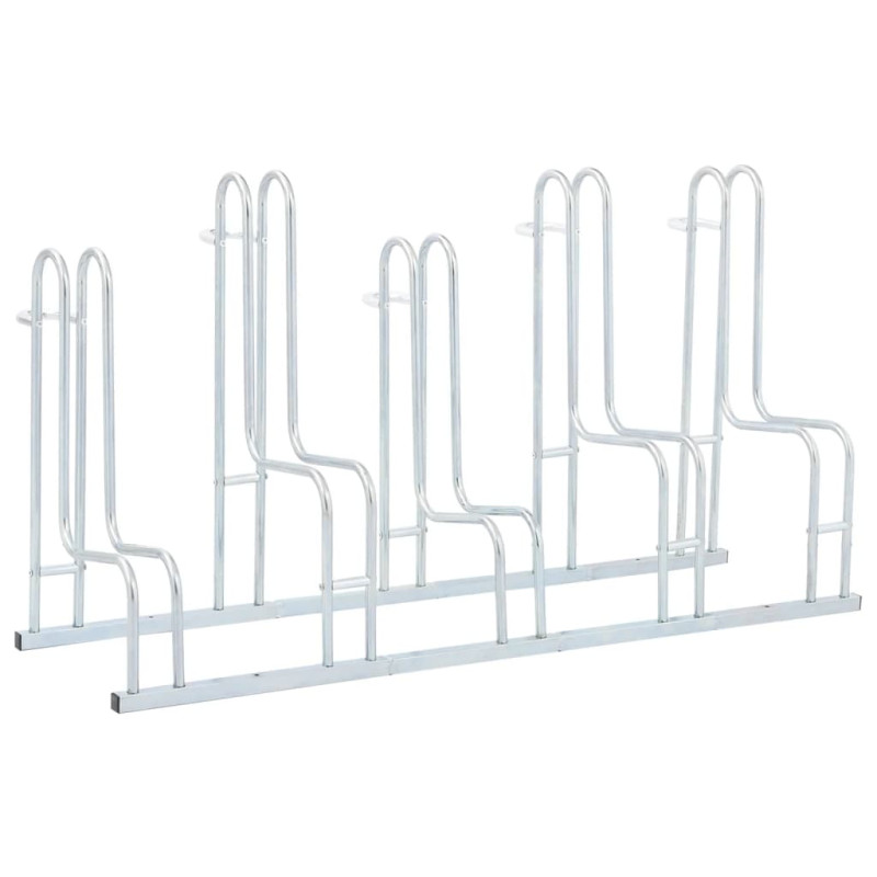 Support de vélo au sol autoportant pour 5 vélos acier galvanisé
