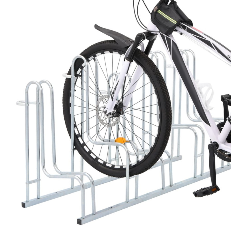 Support de vélo au sol autoportant pour 5 vélos acier galvanisé