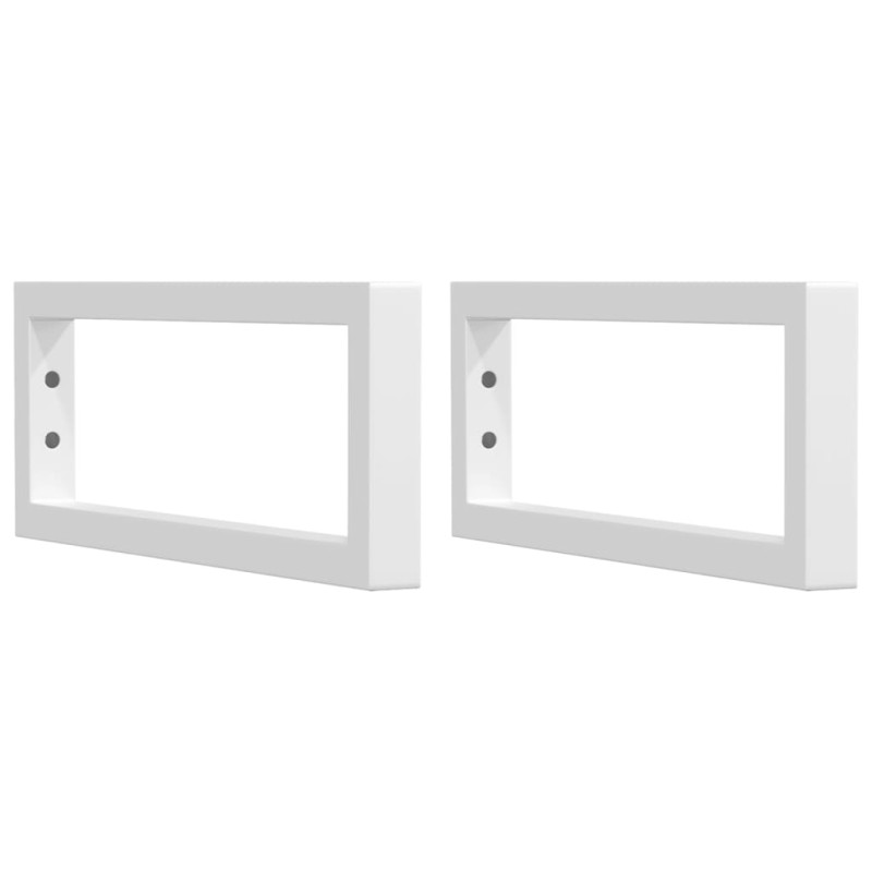 Supports d étagères pour lavabo 2 pcs blanc rectangulaire acier