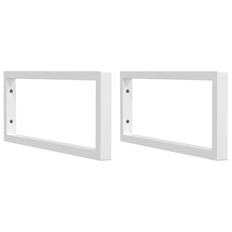 Supports d étagères pour lavabo 2 pcs blanc rectangulaire acier