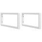 Supports d étagères pour lavabo 2 pcs blanc rectangulaire acier