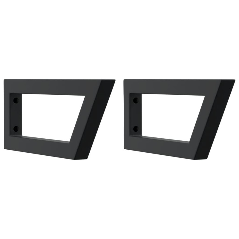 Supports d étagères pour lavabo 2 pcs noir trapèze acier