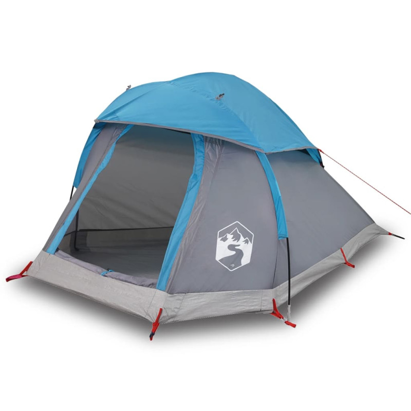 Tente de camping à dôme 1 personne bleu imperméable