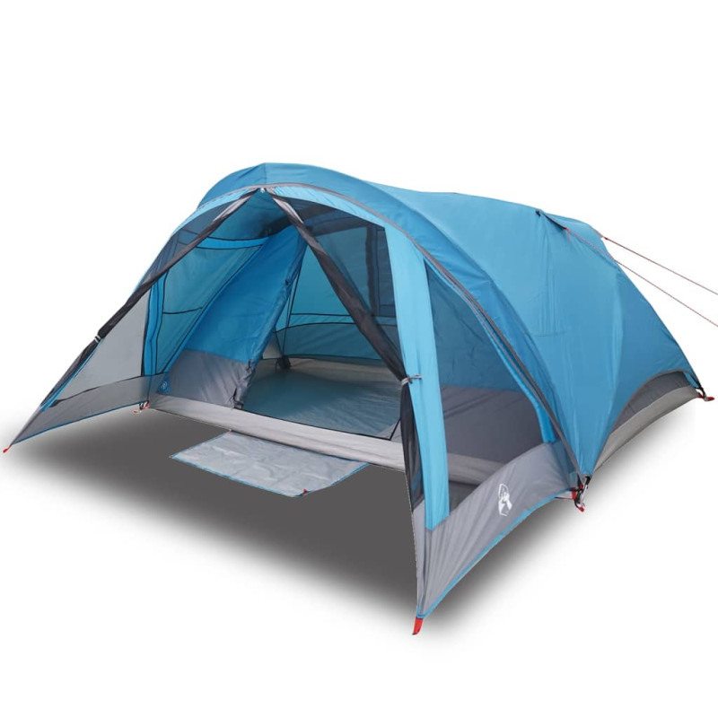 Tente de camping de cabine 4 personnes bleu imperméable