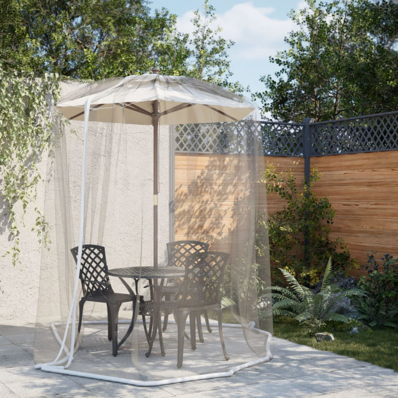 Moustiquaire pour parasol 220 maille blanc Φ300x230 cm