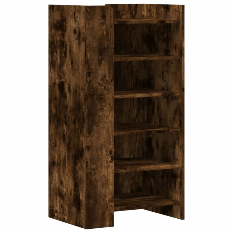 Armoire à chaussures chêne fumé 52x37,5x100cm bois d ingénierie