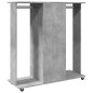 Garde robe avec roues gris béton 102x38x110cm bois d ingénierie