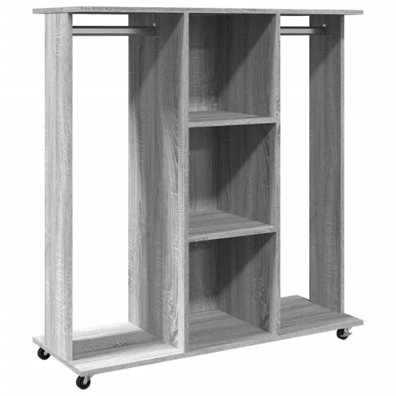 Garde robe avec roues sonoma gris 102x38x110 cm bois ingénierie