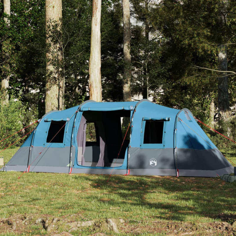 Tente familiale tunnel 6 personnes bleu imperméable