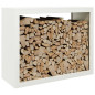 Portant de bois de chauffage blanc 100x40x80 cm acier