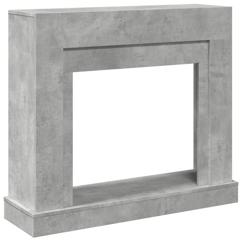 Cadre de cheminée gris béton 100x30x87,5 cm bois d ingénierie