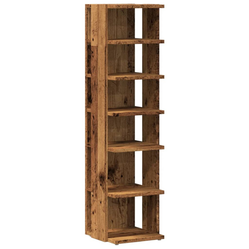 Armoire à chaussures vieux bois 28x27x102 cm bois d ingénierie