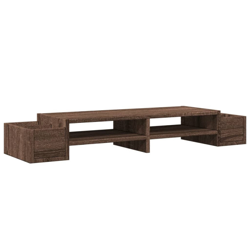 Support de moniteur avec rangement chêne marron bois ingénierie