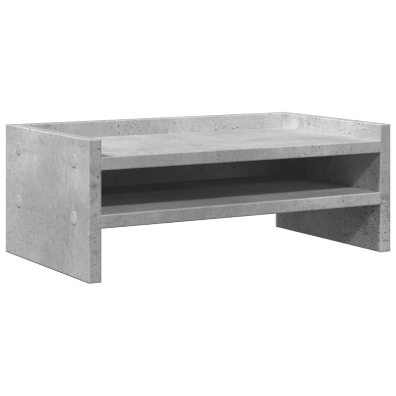 Support de moniteur gris béton 42x24x16 cm bois d ingénierie