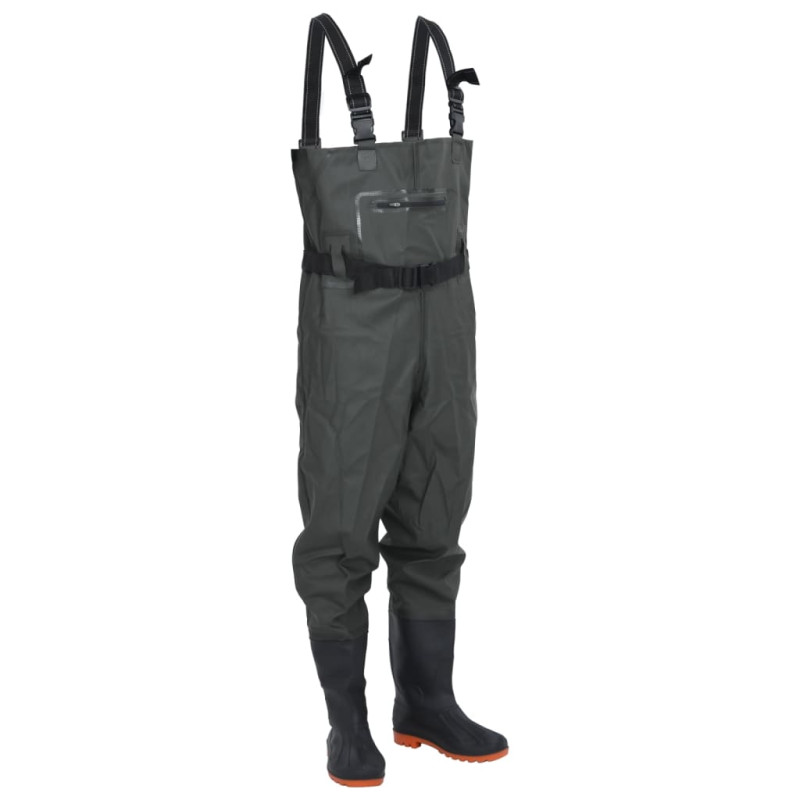 Cuissardes avec bottes et ceinture vert foncé taille 46