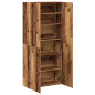 Armoire à chaussures vieux bois 80x35,5x180cm bois d ingénierie