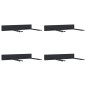 Supports muraux pour outils de jardin 4 pcs noir acier