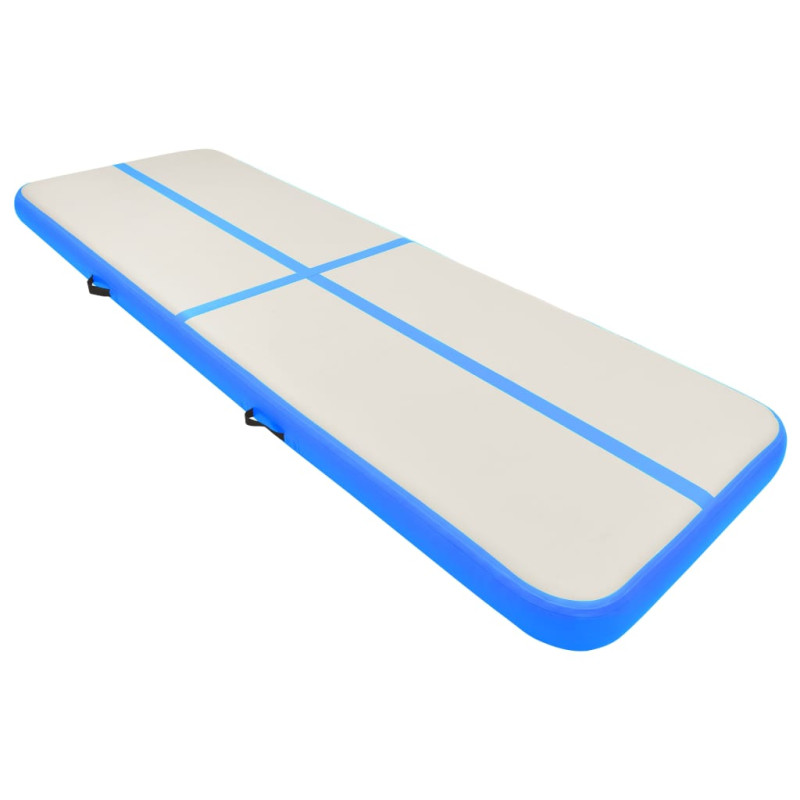 Tapis gonflable de gymnastique avec pompe 300x100x20cm PVC Bleu