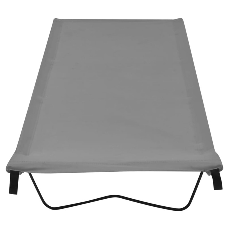 Lit de camping 180x60x19 cm Tissu Oxford et acier Gris