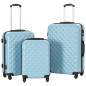 Valise rigide 3 pcs Bleu ABS