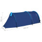 Tente de camping 4 personnes bleu marine et bleu clair