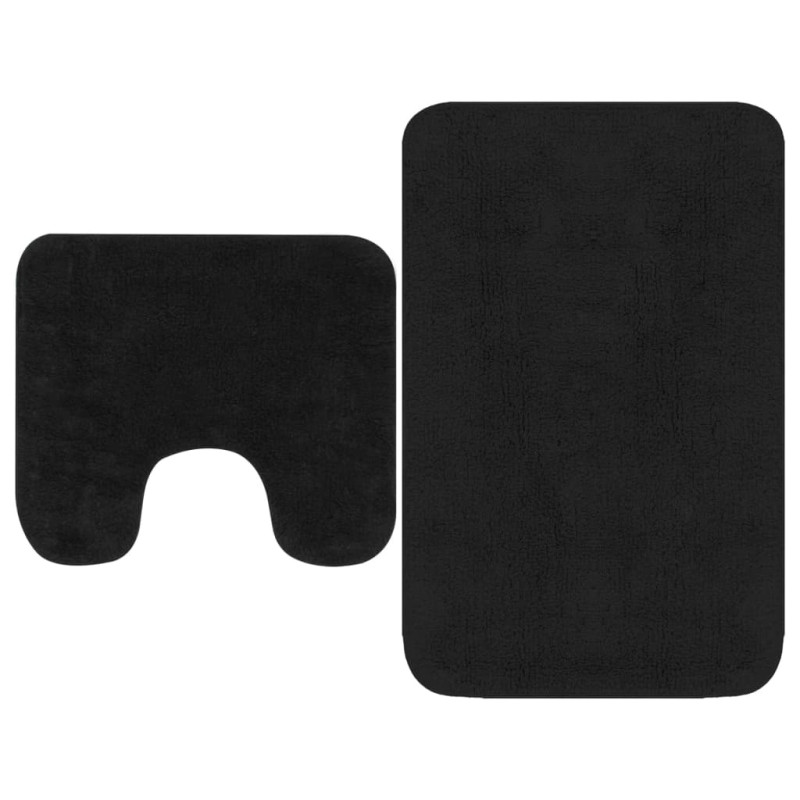 Tapis de salle de bain 2 pcs Tissu Anthracite 