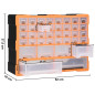 Organisateur multi tiroirs avec 38 tiroirs 52x16x37,5 cm